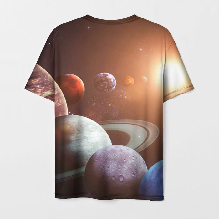 Мужская футболка 3D Планеты солнечной системы фото