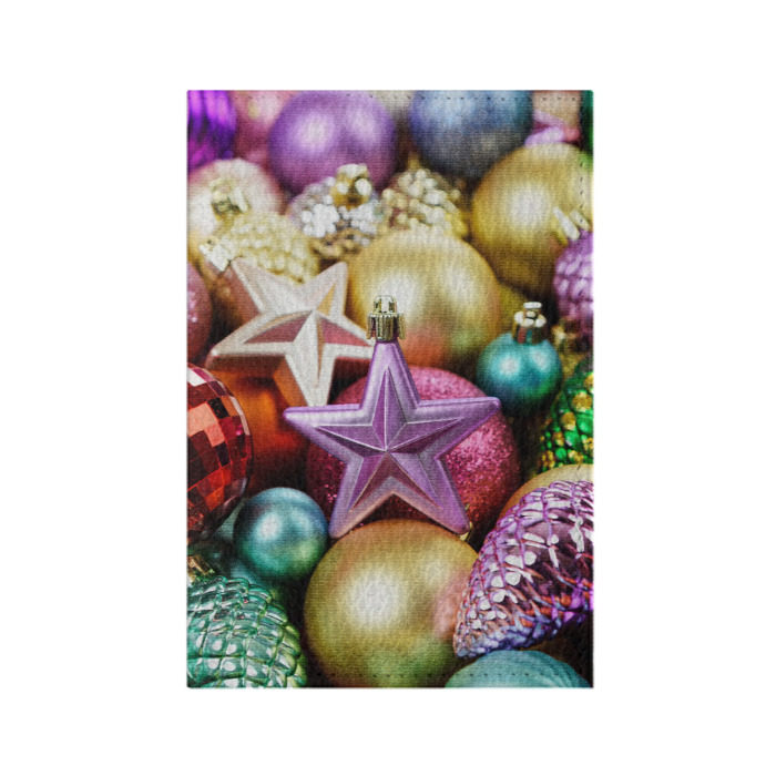 Обложка для паспорта матовая кожа Новогодние игрушки фото