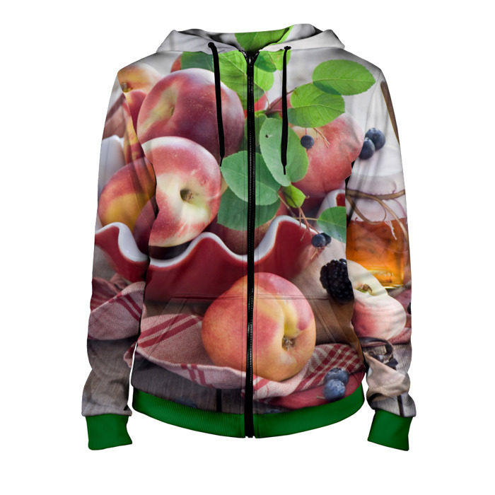 Женская толстовка 3D на молнии Персики фото