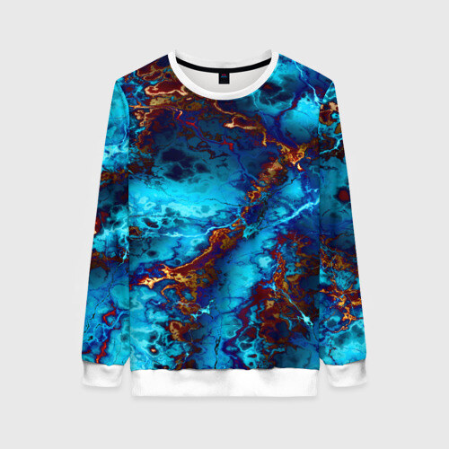 Женский свитшот 3D Голубые волны фото
