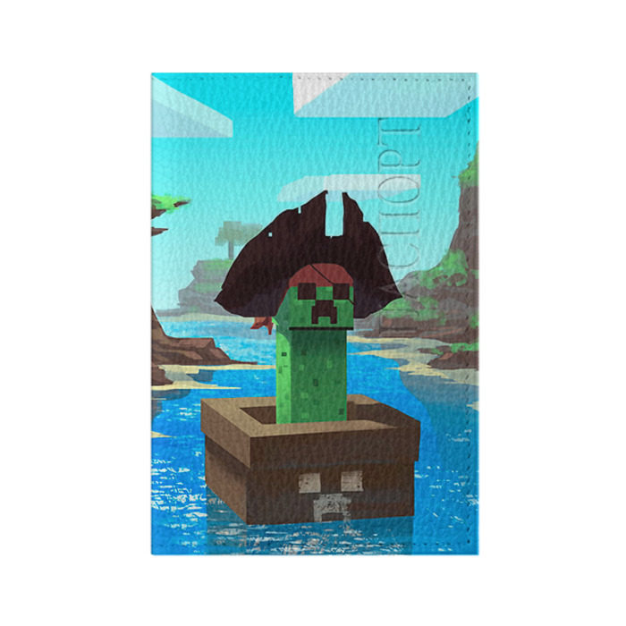 Обложка для паспорта матовая кожа Creeper фото