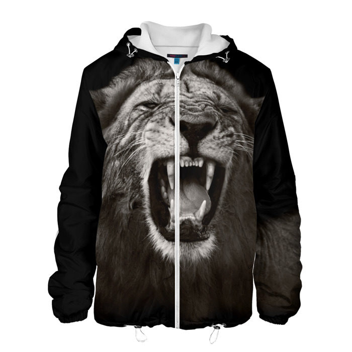 Мужская куртка 3D Разъярённый лев фото