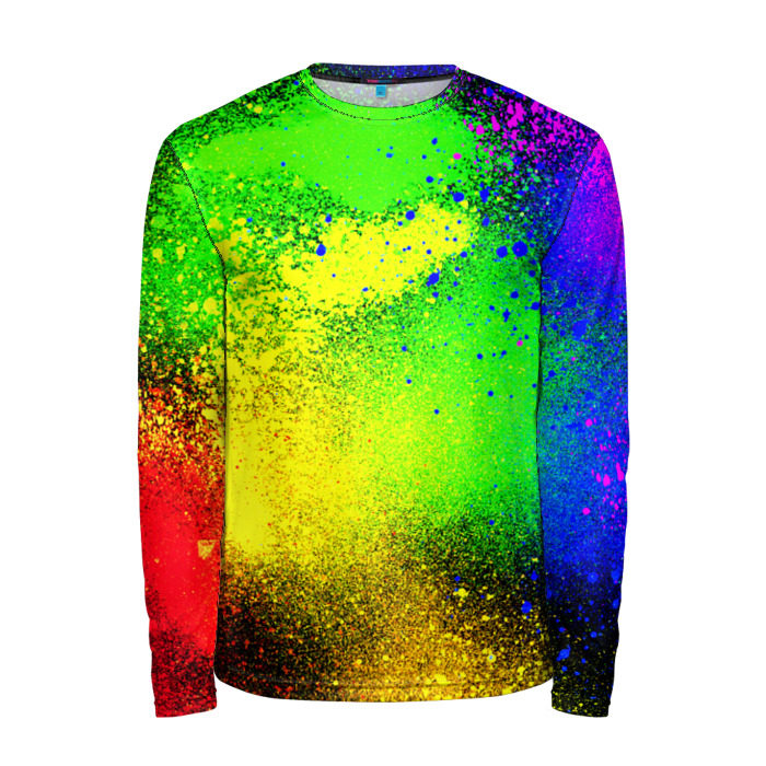 Мужской лонгслив 3D Брызги красок фото