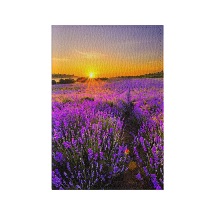 Обложка для паспорта матовая кожа Лавандовое поле фото