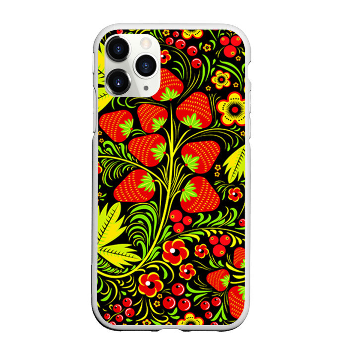 Чехол для iPhone 11 Pro матовый Роспись Хохлома 1 фото