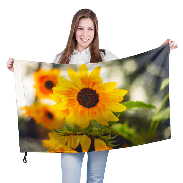 Флаг 3D Подсолнухи фото