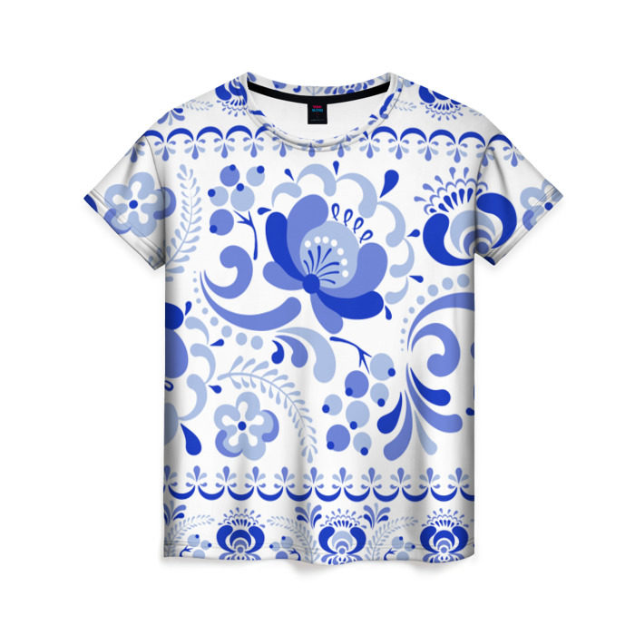 Женская футболка 3D Гжель 2 фото