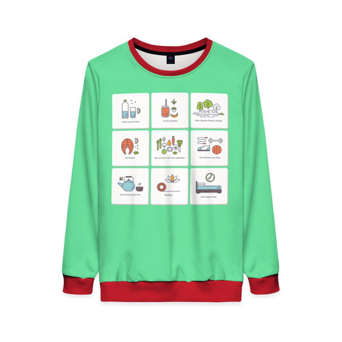 Женский свитшот 3D Правильное питание фото