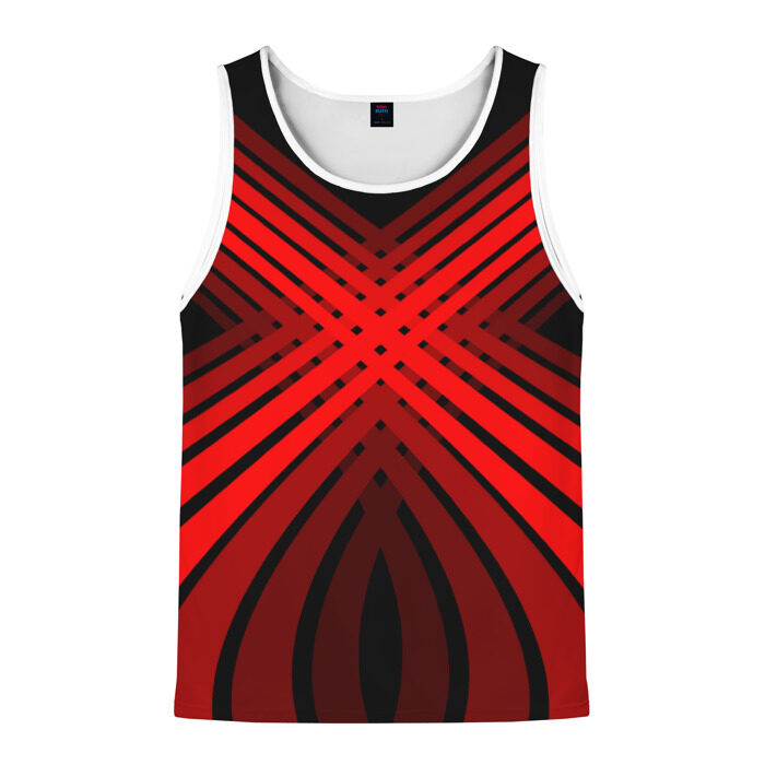 Мужская майка 3D Красные линии 1 фото