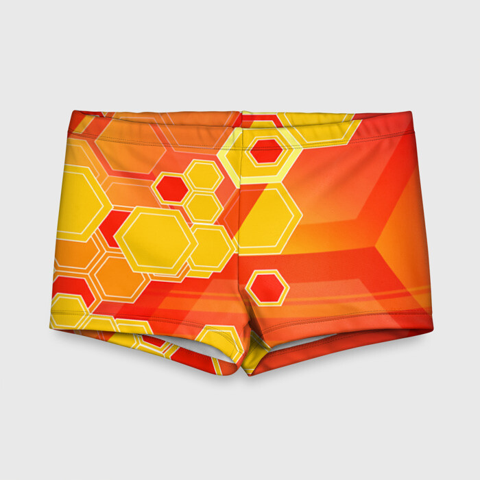 Детские купальные плавки 3D Соты фото