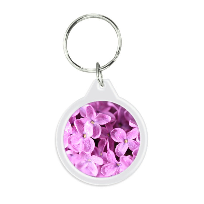 Брелок круглый Цветы сирени фото
