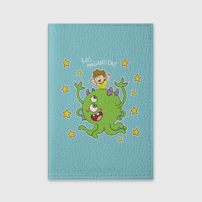Обложка для паспорта матовая кожа Детское воображение фото