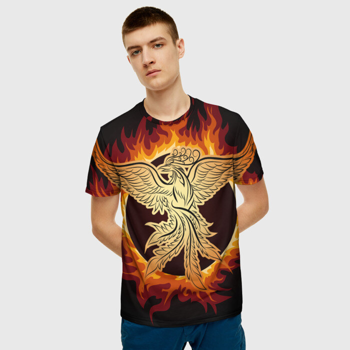 Мужская футболка 3D Феникс фото