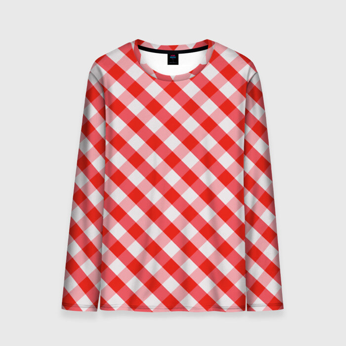 Мужской лонгслив 3D Клетки фото