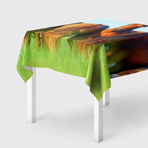 Скатерть 3D Лошади фото