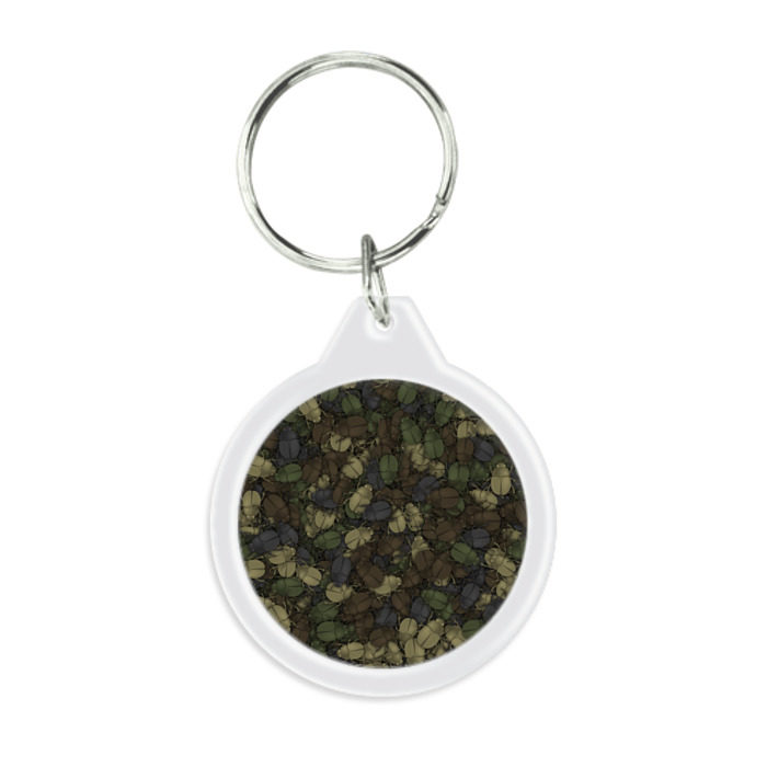Брелок круглый Камуфляж с жуками фото