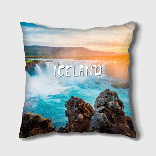 Подушка 3D Исландия. Водопад фото