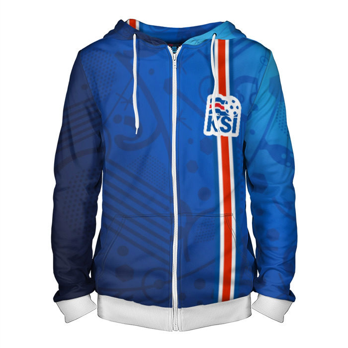 Мужская толстовка 3D на молнии Форма сборной Исландии по футболу фото