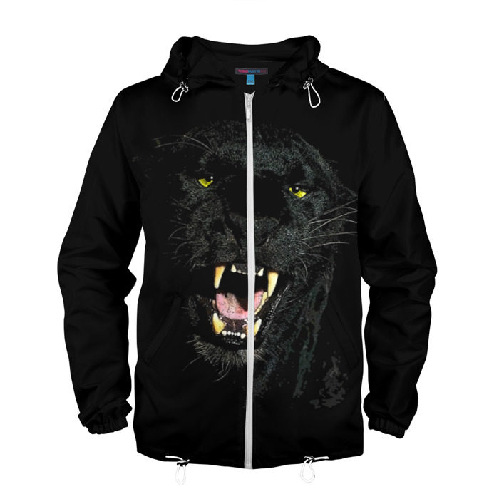 Мужская ветровка 3D Чёрная пантера фото