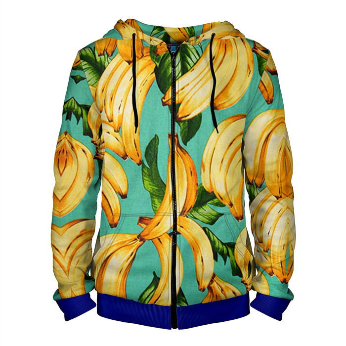 Мужская толстовка 3D на молнии Банан фото