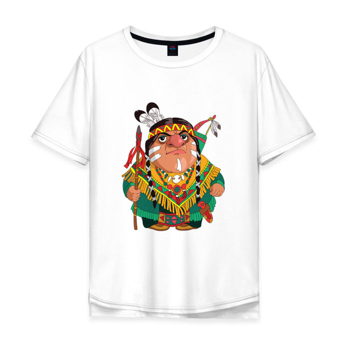 Мужская футболка хлопок Oversize Забавные Индейцы 10 фото