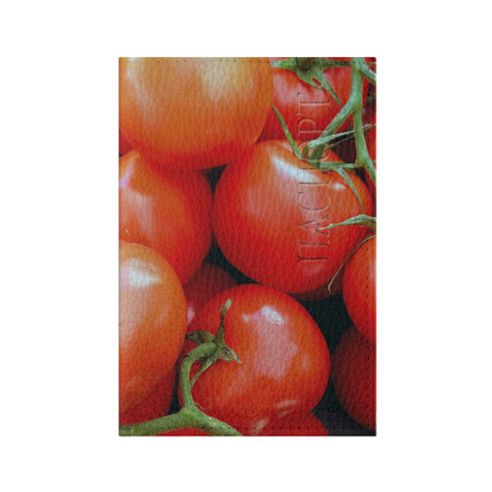 Обложка для паспорта матовая кожа Томаты фото