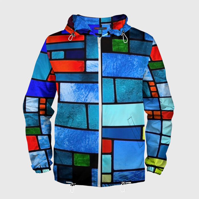 Мужская ветровка 3D Мозаичная абстракция фото