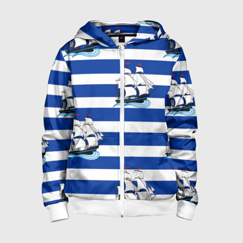 Детская толстовка 3D на молнии Кораблик фото