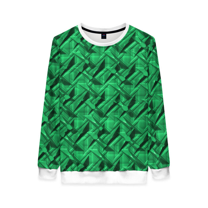 Женский свитшот 3D Металл с тиснением зеленый фото