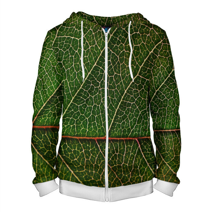 Мужская толстовка 3D на молнии Листик фото