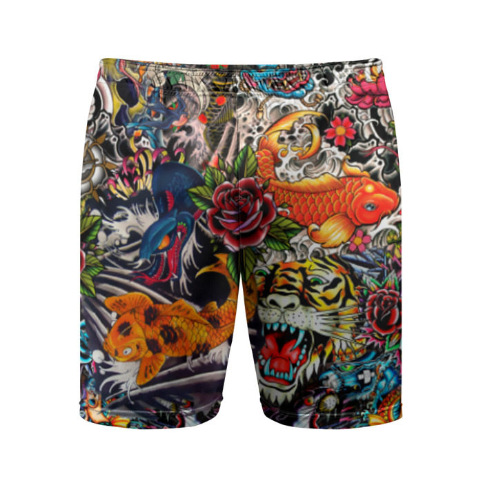 Мужские шорты 3D спортивные Dsquared tatoo фото