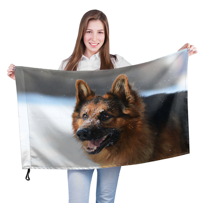 Флаг 3D Длинношерстная овчарка фото