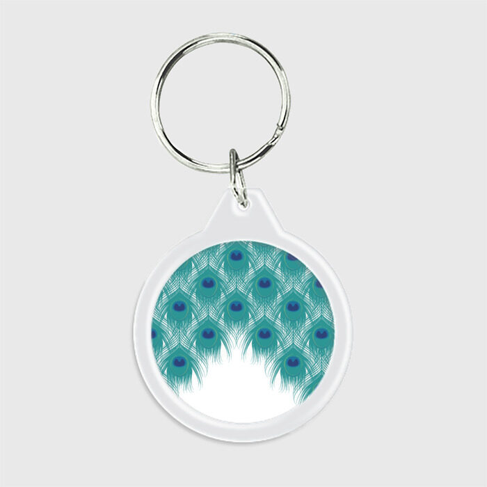 Брелок круглый Перья павлина фото