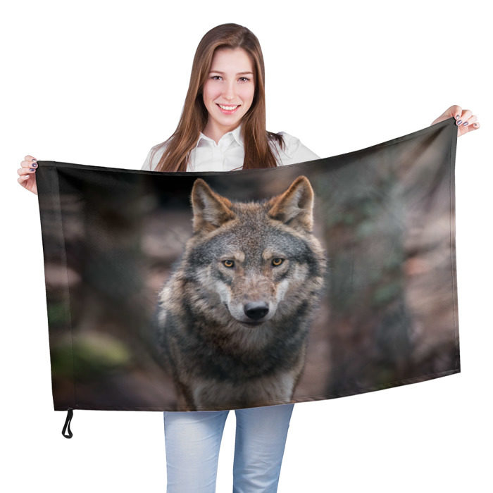 Флаг 3D Wolf фото
