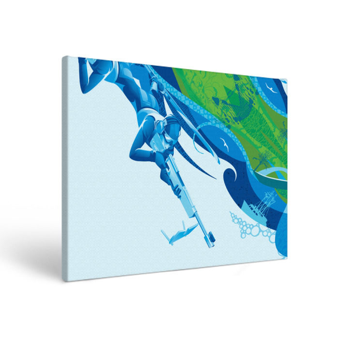 Холст прямоугольный Биатлон Зимний вид спорта фото
