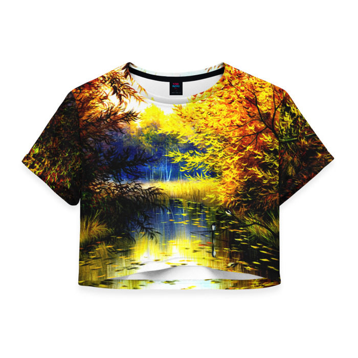 Женская футболка 3D укороченная Пейзаж фото