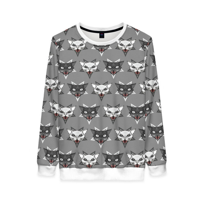 Женский свитшот 3D Злые котики фото