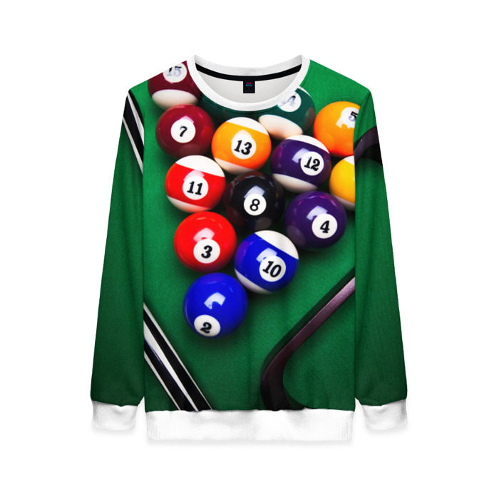 Женский свитшот 3D Бильярд фото