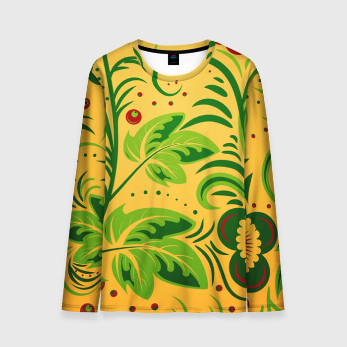 Мужской лонгслив 3D Хохлома 5 фото