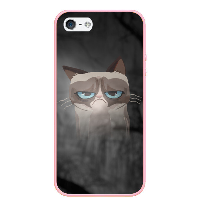 Чехол для iPhone 5/5S матовый Grumpy Cat фото