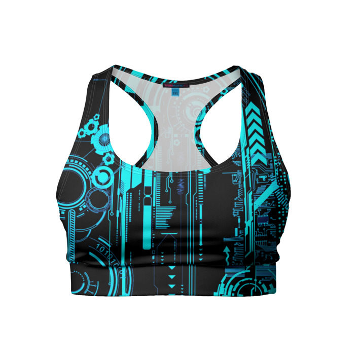 Женский спортивный топ 3D Техно фото