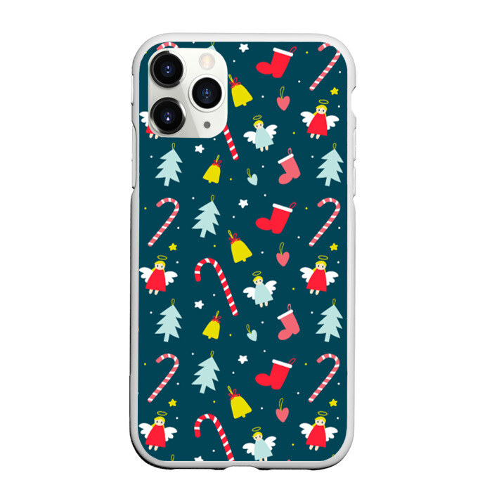 Чехол для iPhone 11 Pro матовый Новогодний узор фото