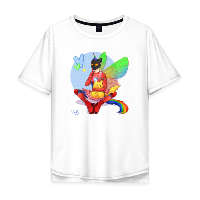 Мужская футболка хлопок Oversize СпайдерФеяМэн фото