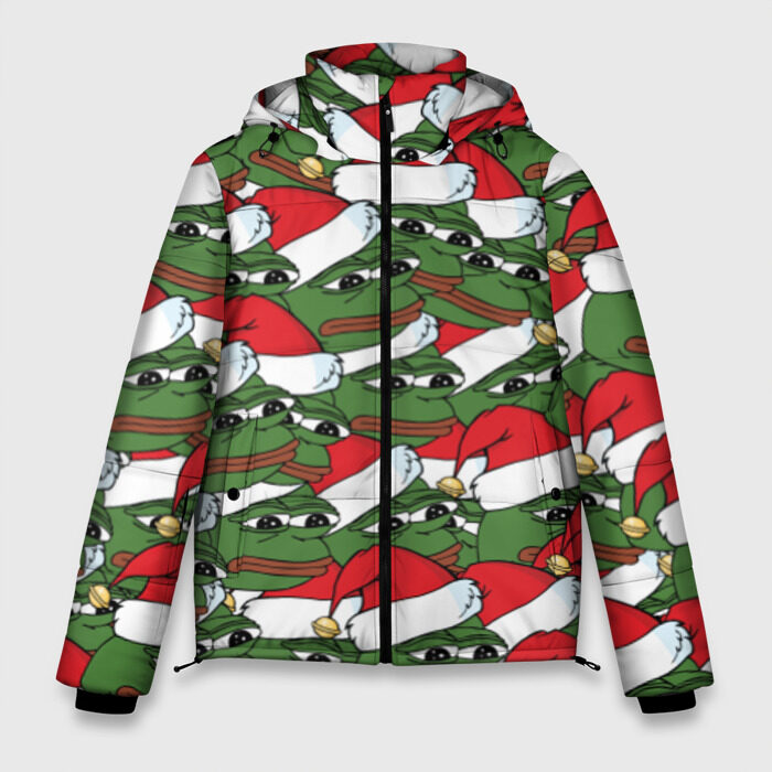 Мужская зимняя куртка 3D Sad frog new year фото