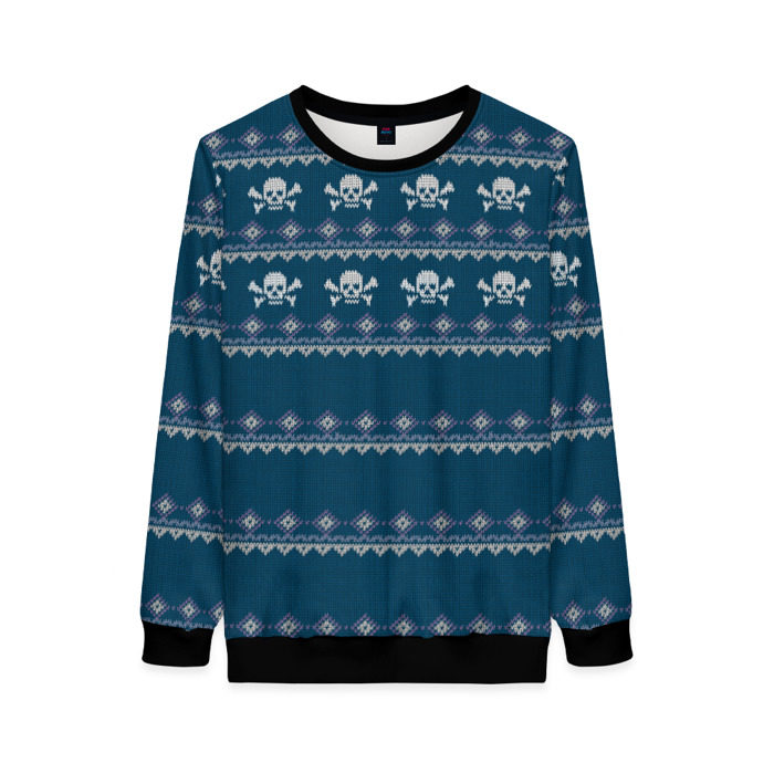 Женский свитшот 3D Свитер с черепами фото