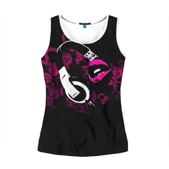 Женская майка 3D Music love фото