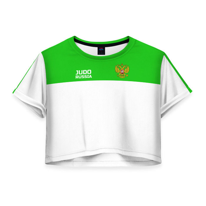 Женская футболка 3D укороченная Дзюдо фото