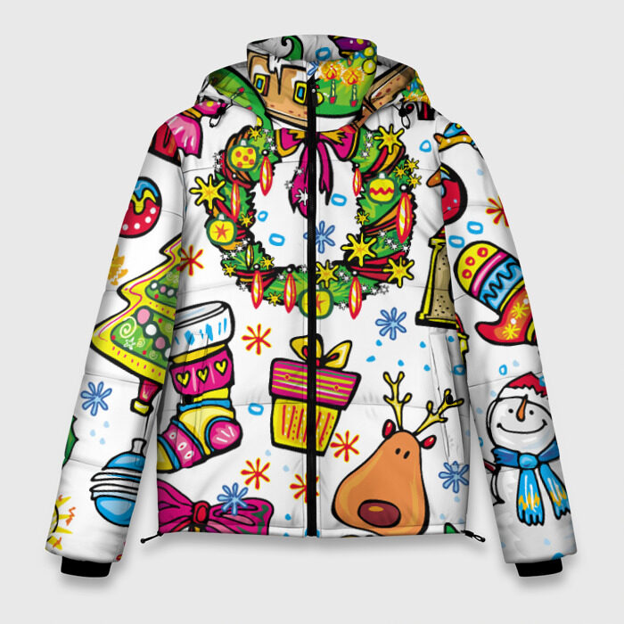 Мужская зимняя куртка 3D Наступающий 2017 год фото