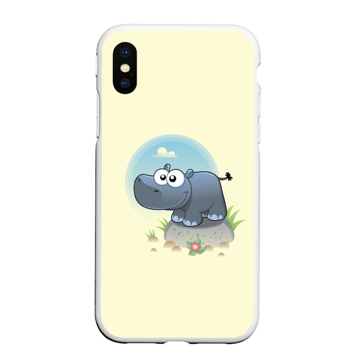 Чехол для iPhone XS Max матовый Бегемотик фото