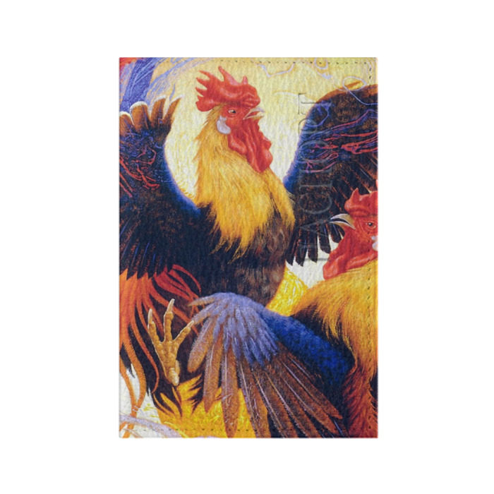 Обложка для паспорта матовая кожа Петухи фото